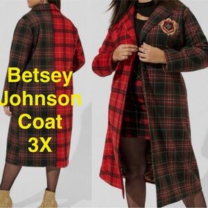 Torrid Betsey Johnson Lightweight Car Coat Jacket 3 3X 22-24